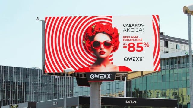 OWEXX lauko ekranų tinklas Vilniuje: prestižinės reklamos vietos ir maksimalus matomumas
