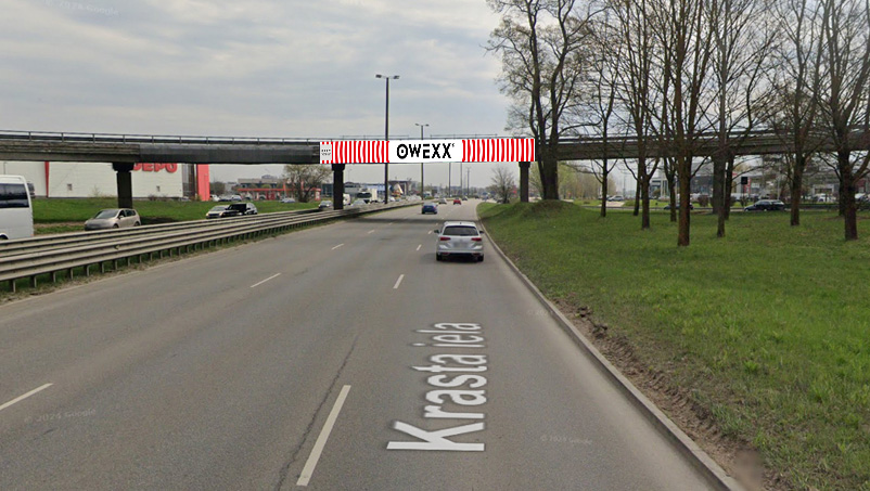 Ekranas ant viaduko „Krasta / Lacplesa“ Nr. 14
