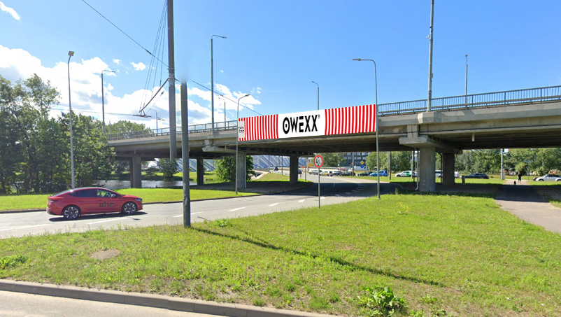 Ekranas ant viaduko „Plaza Biekiensalas“ Nr. 16.1