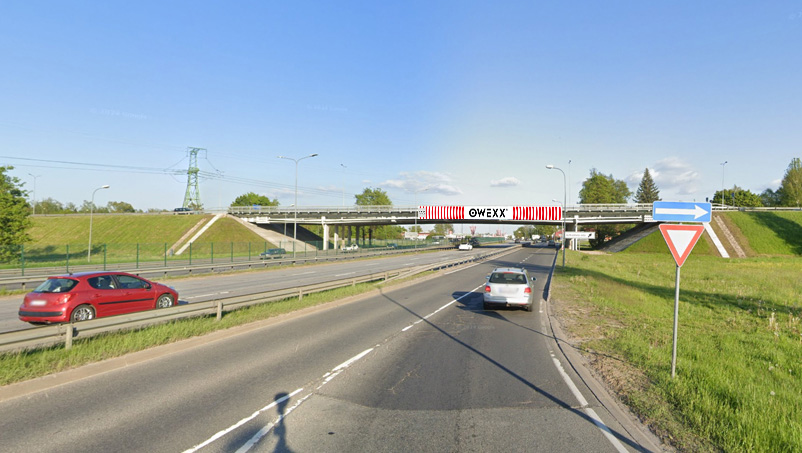 Ekranas ant viaduko „K. Ulmana / Jurkalnes“ Nr. 6