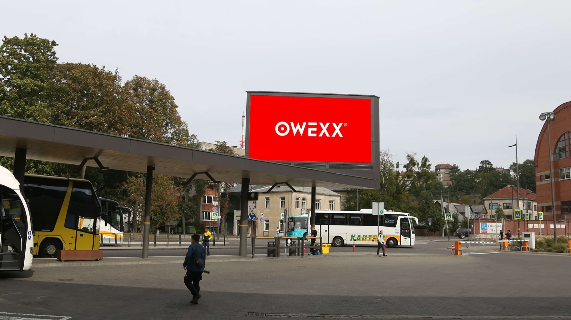 Skærm – Kaunas busstation, afgangsplads