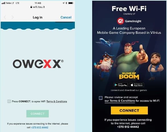 Wi-Fi baneris — Palangos oro uostas