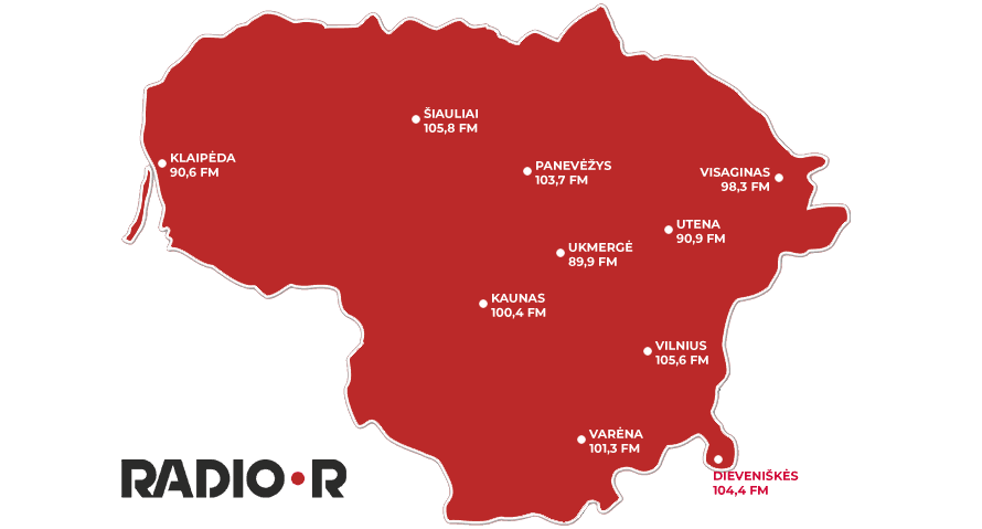 Radio R FM frequenties — In Litouwen