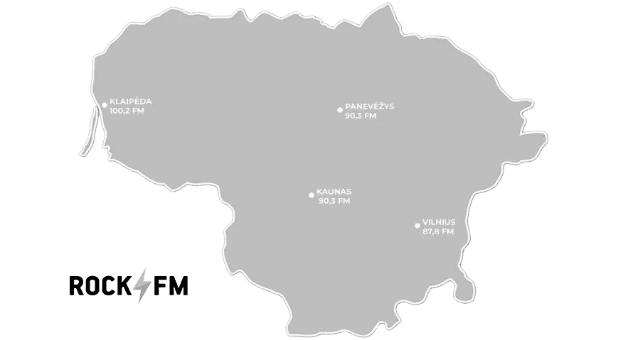 Rock FM FM честоти — В Литва