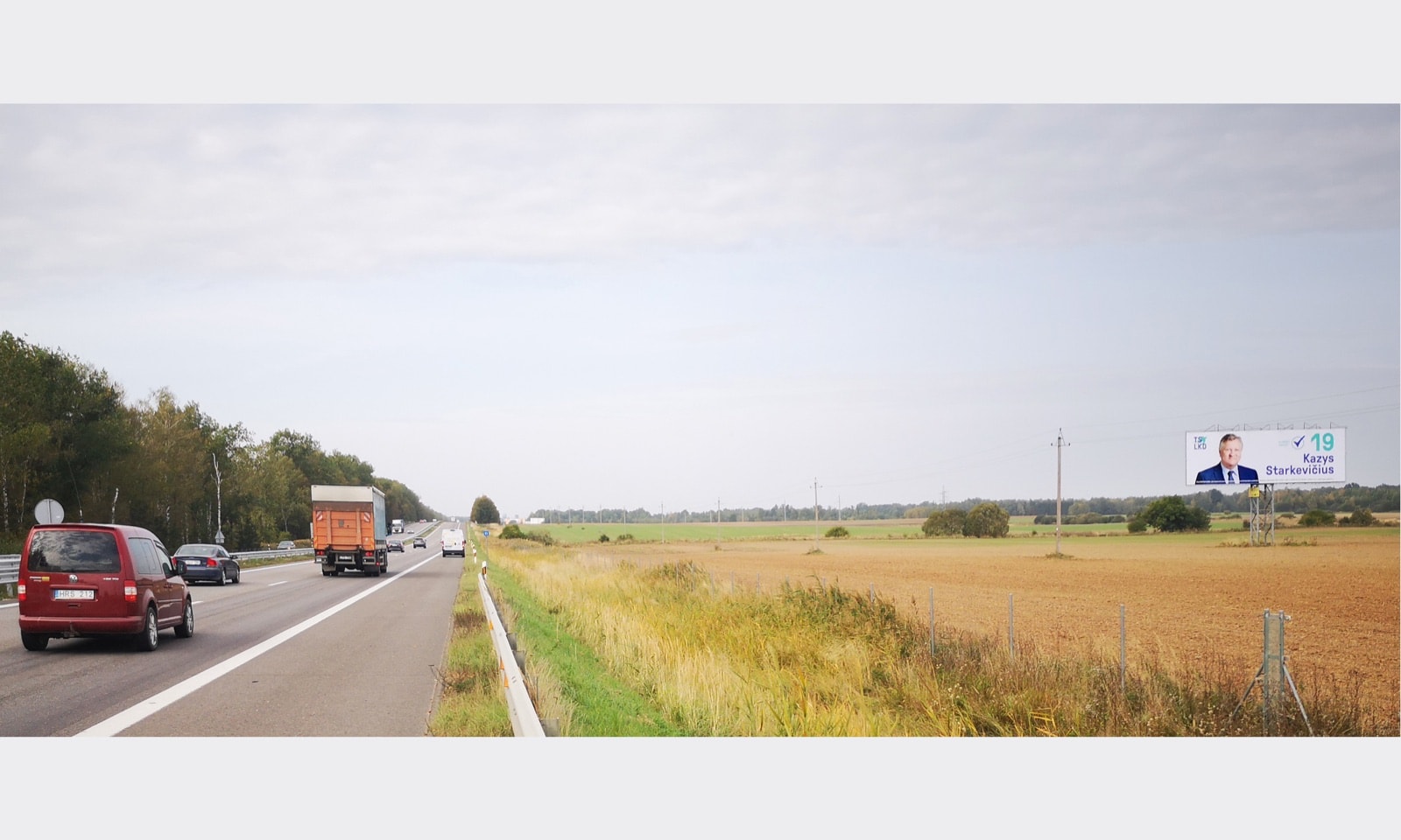 Magistralinis stendas 65 km nuo Vilniaus, netoli Baniškių (A pusė) — Reklamos stendas Pagrindiniai keliai