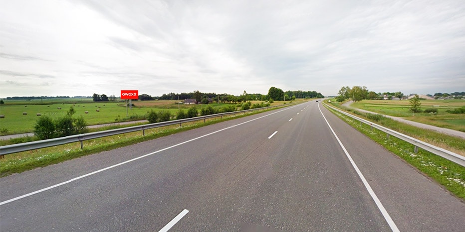 A5, Kaunas - Marijampolė - Suvalkai, 41,8 km nuo Kauno (kairėje pusėje) — Reklamos stendas Pagrindiniai keliai
