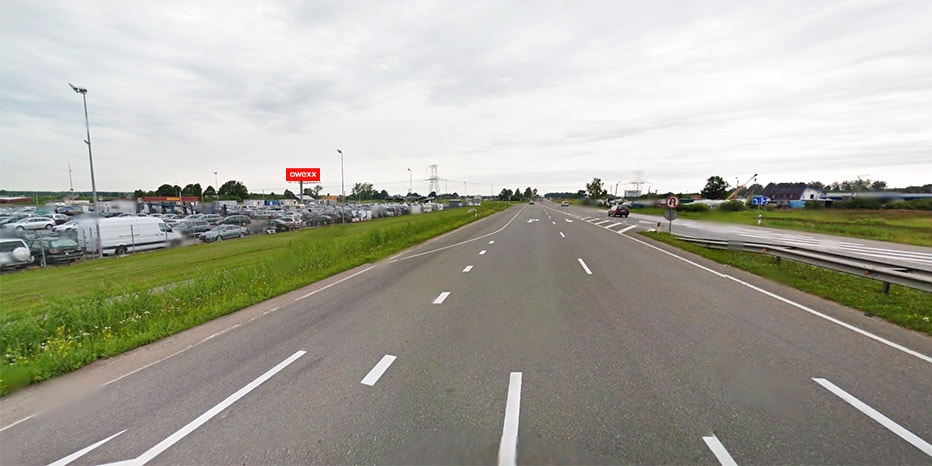 A5, Marijampolė - Kaunas, 57 iki Kauno (kairėje pusėje) — Reklamos stendas Pagrindiniai keliai