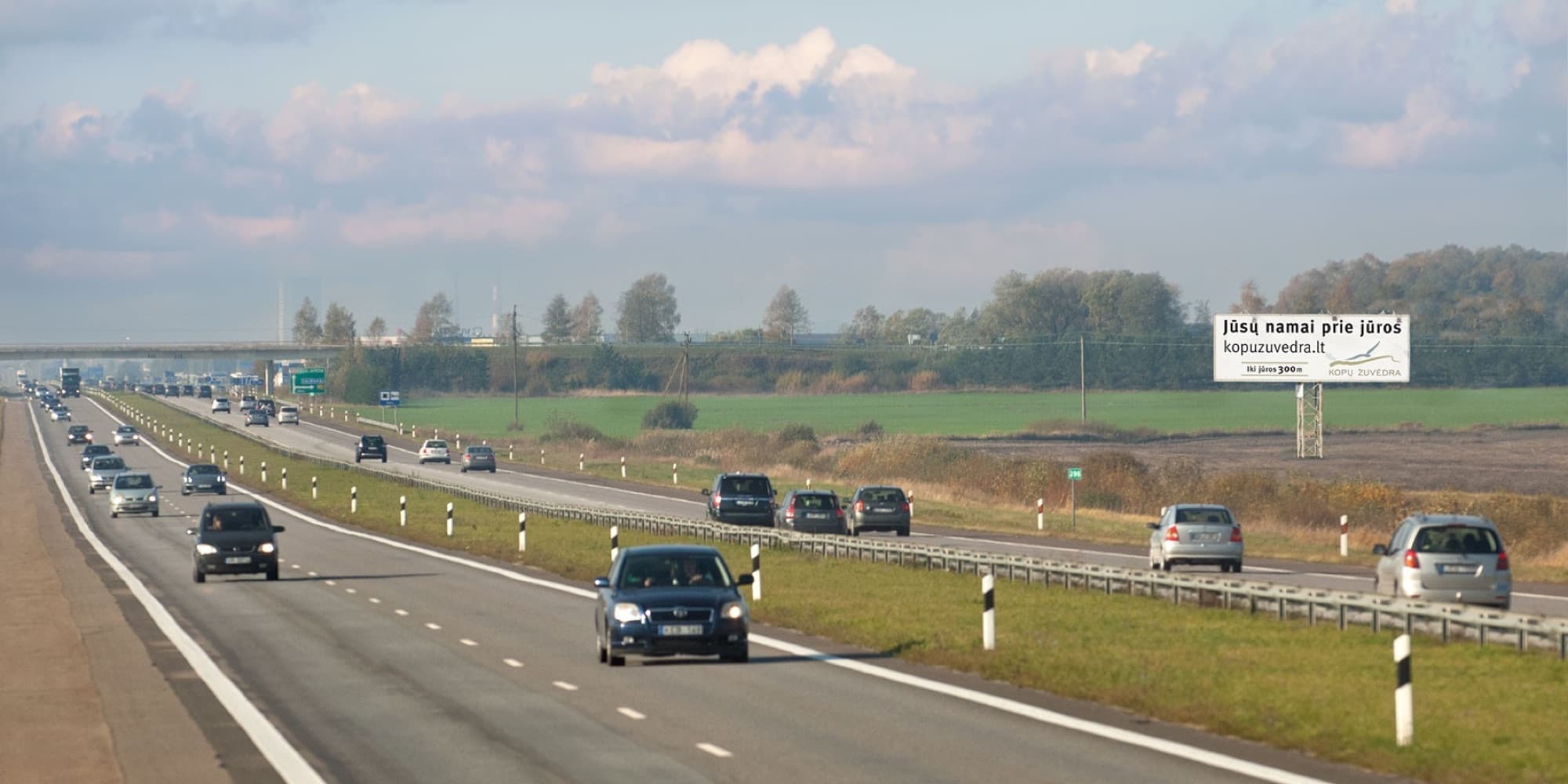 Motorvej A1, Kaunas - Klaipėda (højre side), 297 km fra Vilnius — Reklamestander Pagrindiniai keliai