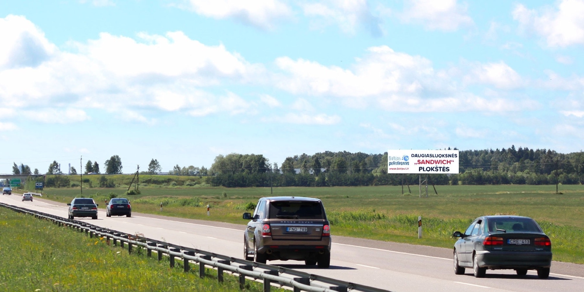 Automagistralė A1, Kaunas - Klaipėda (dešinėje pusėje), 297 km nuo Vilniaus — Reklamos stendas Pagrindiniai keliai