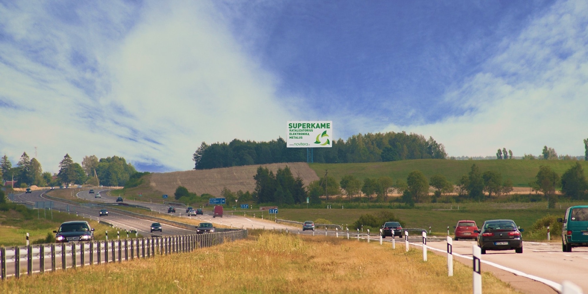 Automagistralė A1, Kaunas - Klaipėda (kairėje pusėje), 210 km nuo Vilniaus — Reklamos stendas Pagrindiniai keliai