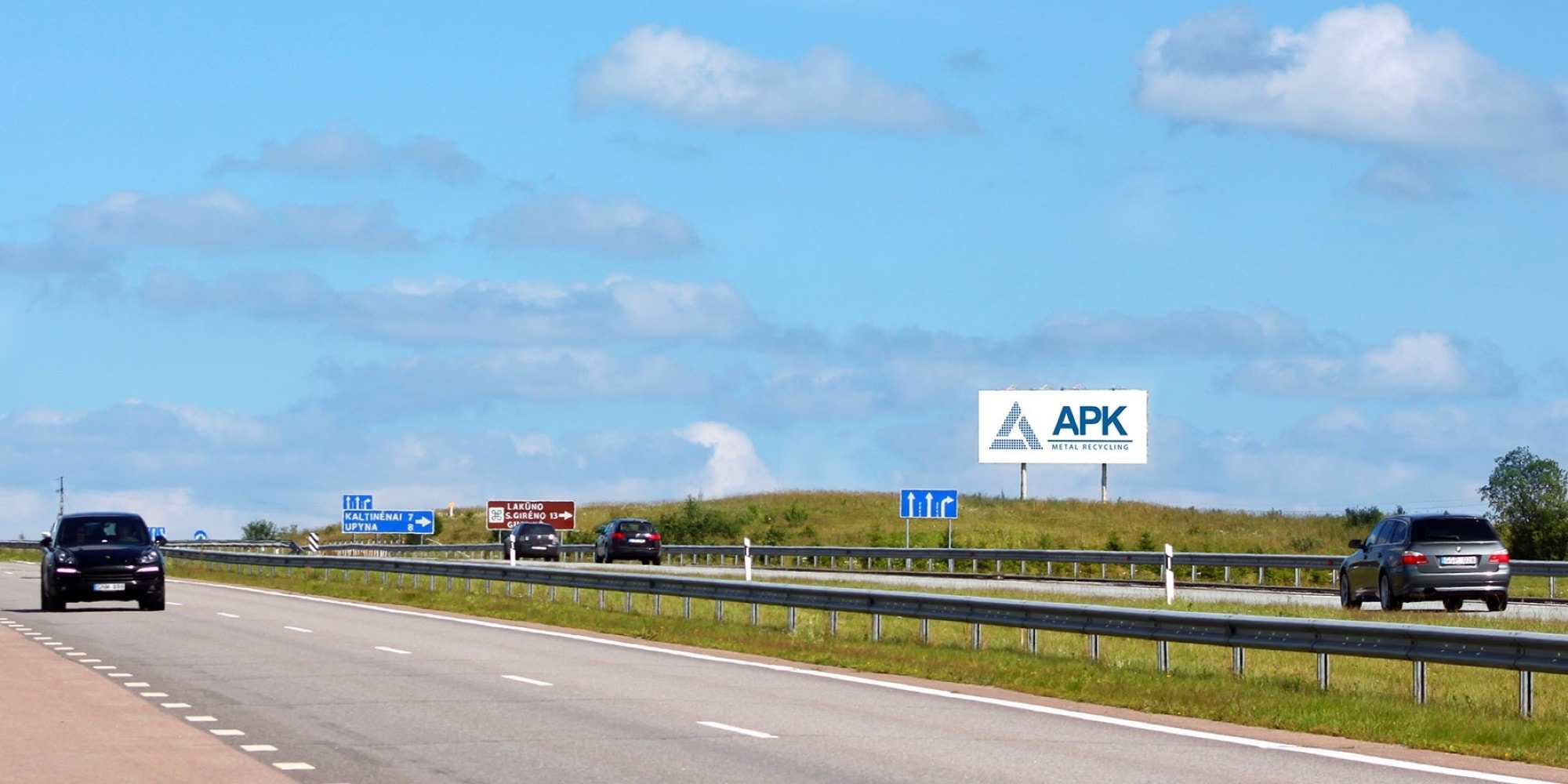 Automagistralė A1, Kaunas - Klaipėda (kairėje pusėje), 220 km nuo Vilniaus — Reklamos stendas Pagrindiniai keliai