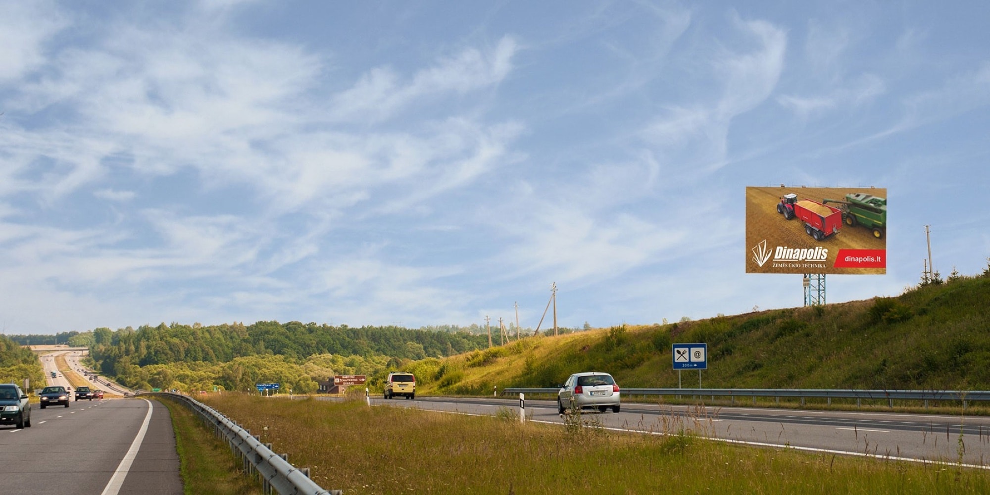 Automagistralė A1, Kaunas - Klaipėda, 122 km nuo Vilniaus (kairėje pusėje) — Reklamos stendas Pagrindiniai keliai