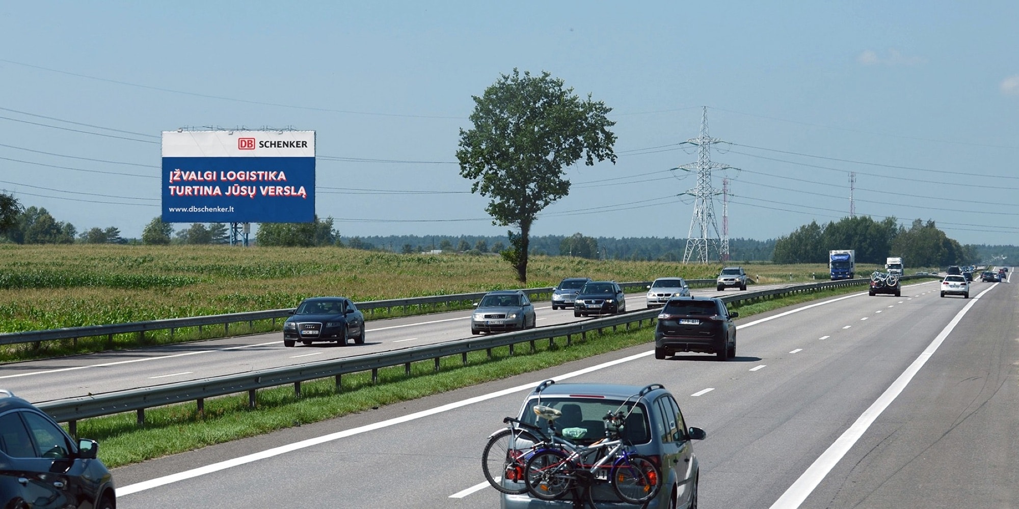 Automagistralė A1, Kaunas - Vilnius (dešinėje pusėje), 76.7 km nuo Vilniaus — Reklamos stendas Pagrindiniai keliai