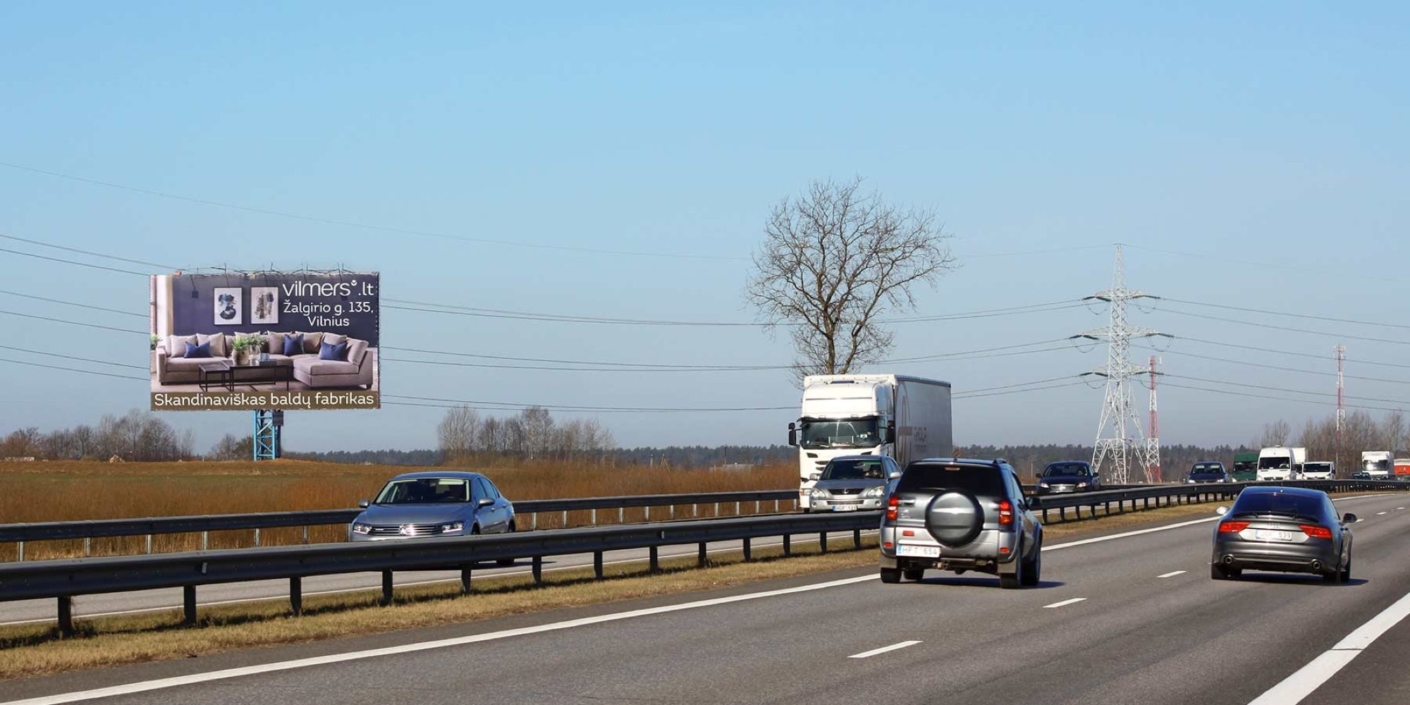 Automagistralė A1, Kaunas - Vilnius (dešinėje pusėje), 76.7 km nuo Vilniaus — Reklamos stendas Pagrindiniai keliai