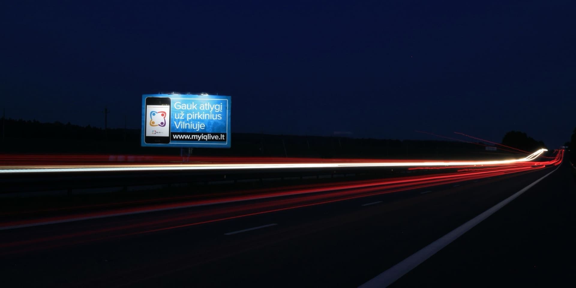 Dálnice A1, Kaunas – Vilnius (levá strana), 66,5 km od Vilniusu — Reklamní nosič Pagrindiniai keliai