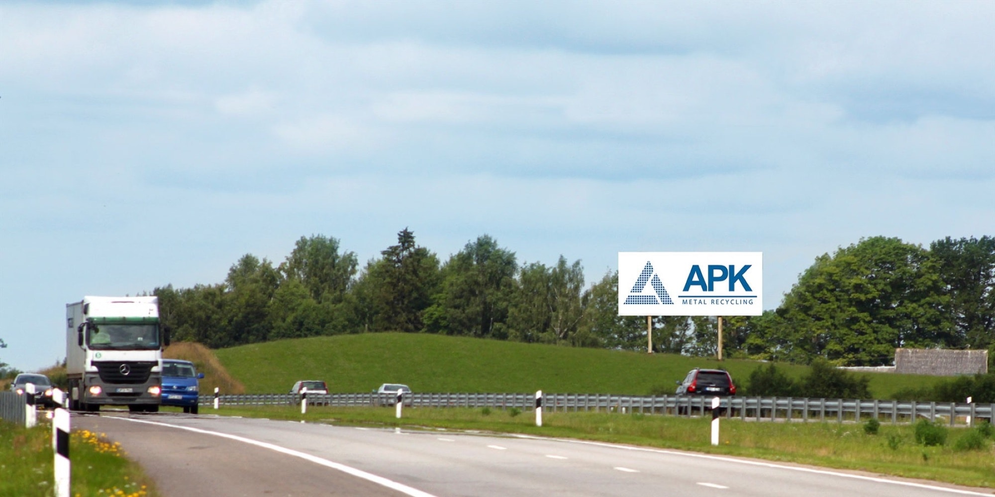 Automagistralė A1, Klaipėda - Kaunas (kairėje pusėje), 210 km nuo Vilniaus — Reklamos stendas Pagrindiniai keliai