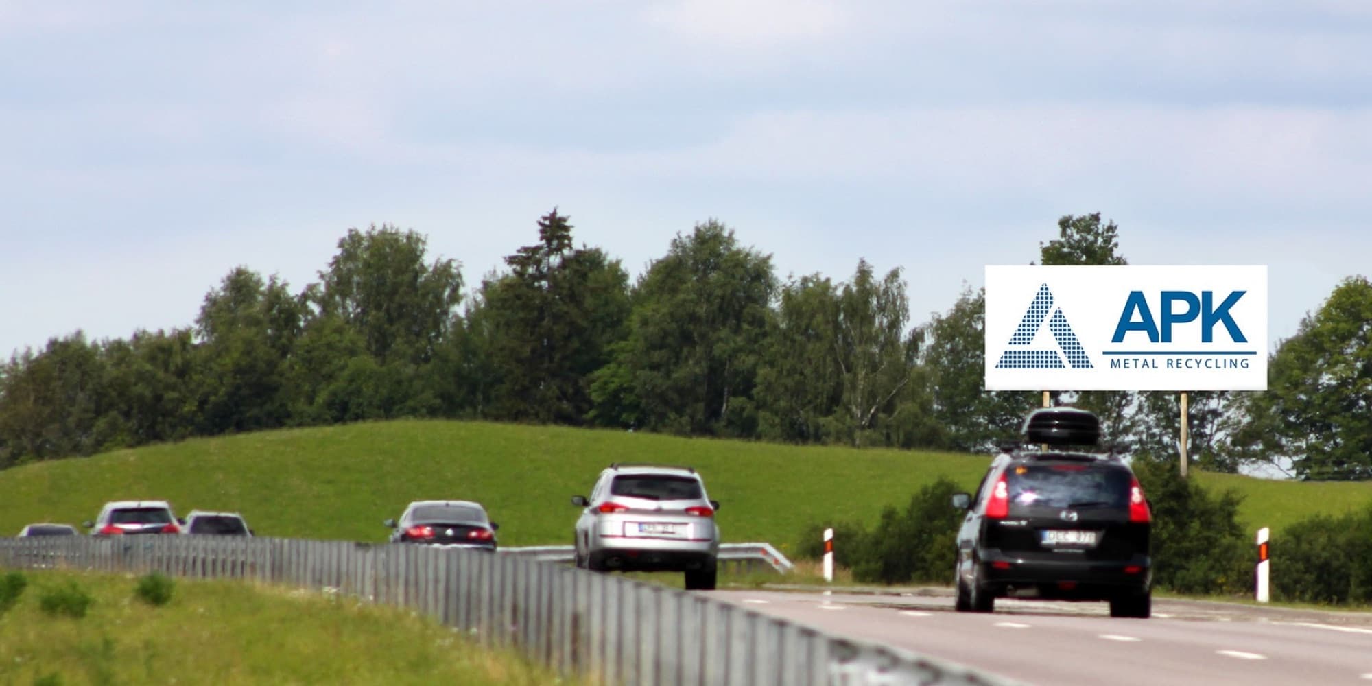 Motorväg A1, Klaipėda - Kaunas (vänster sida), 210 km från Vilnius — Reklamos stendas Pagrindiniai keliai
