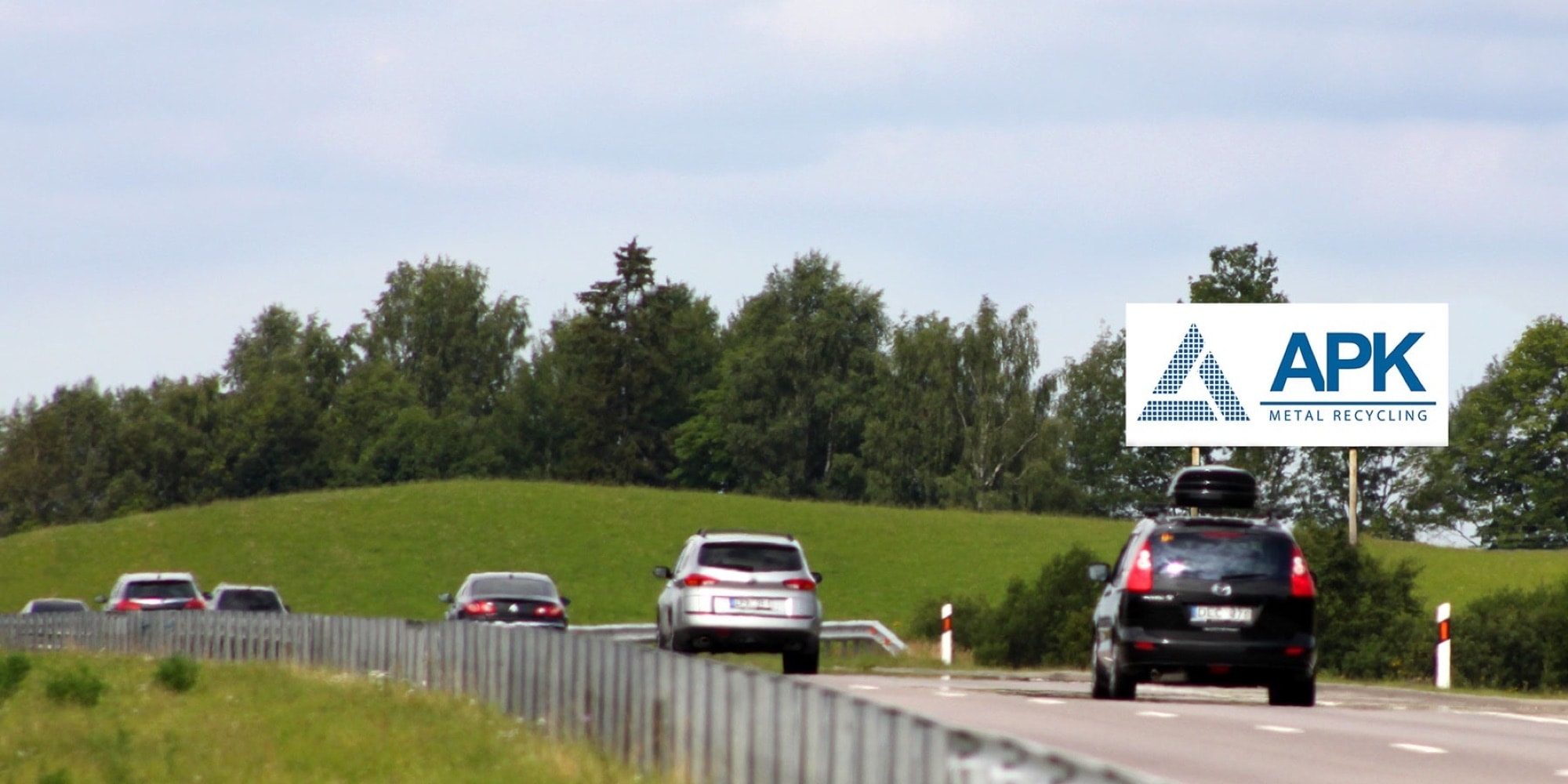 Automagistralė A1, Klaipėda - Kaunas (kairėje pusėje), 210 km nuo Vilniaus — Reklamos stendas Pagrindiniai keliai