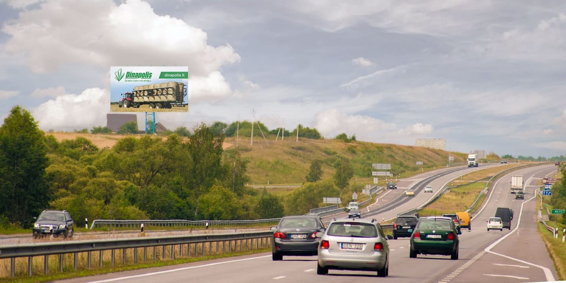 Diaľnica A1, Klaipėda - Kaunas (pravá strana) — Reklamný panel Pagrindiniai keliai