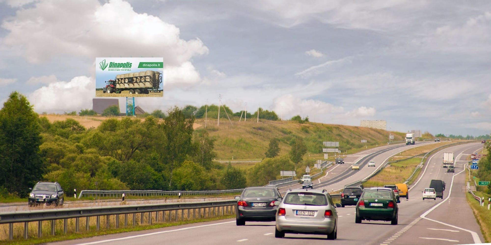 Autostrada A1, Klaipėda - Kaunas (pe partea dreaptă) — Panou publicitar Pagrindiniai keliai