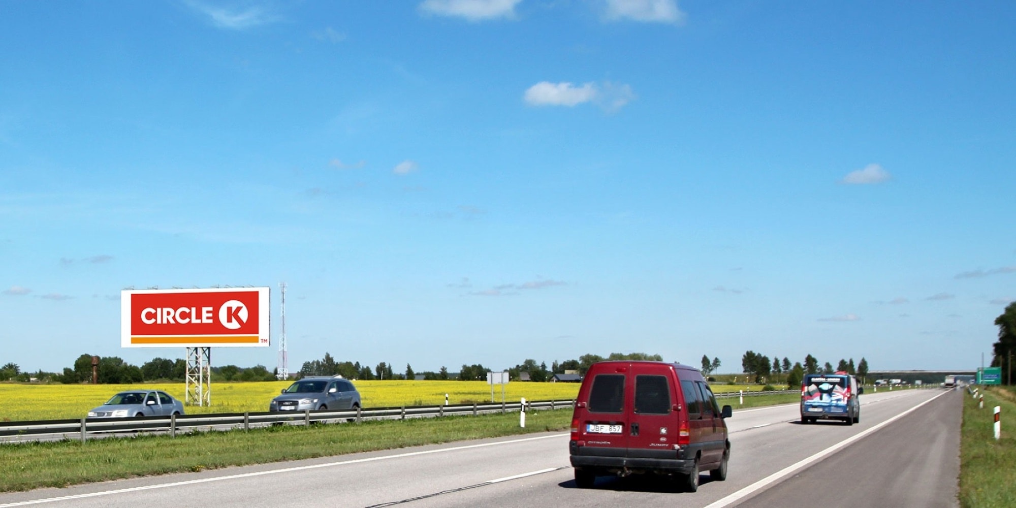 Automagistralė A1, Klaipėda - Kaunas (kairėje pusėje), 1 km nuo Klaipėdos — Reklamos stendas Pagrindiniai keliai
