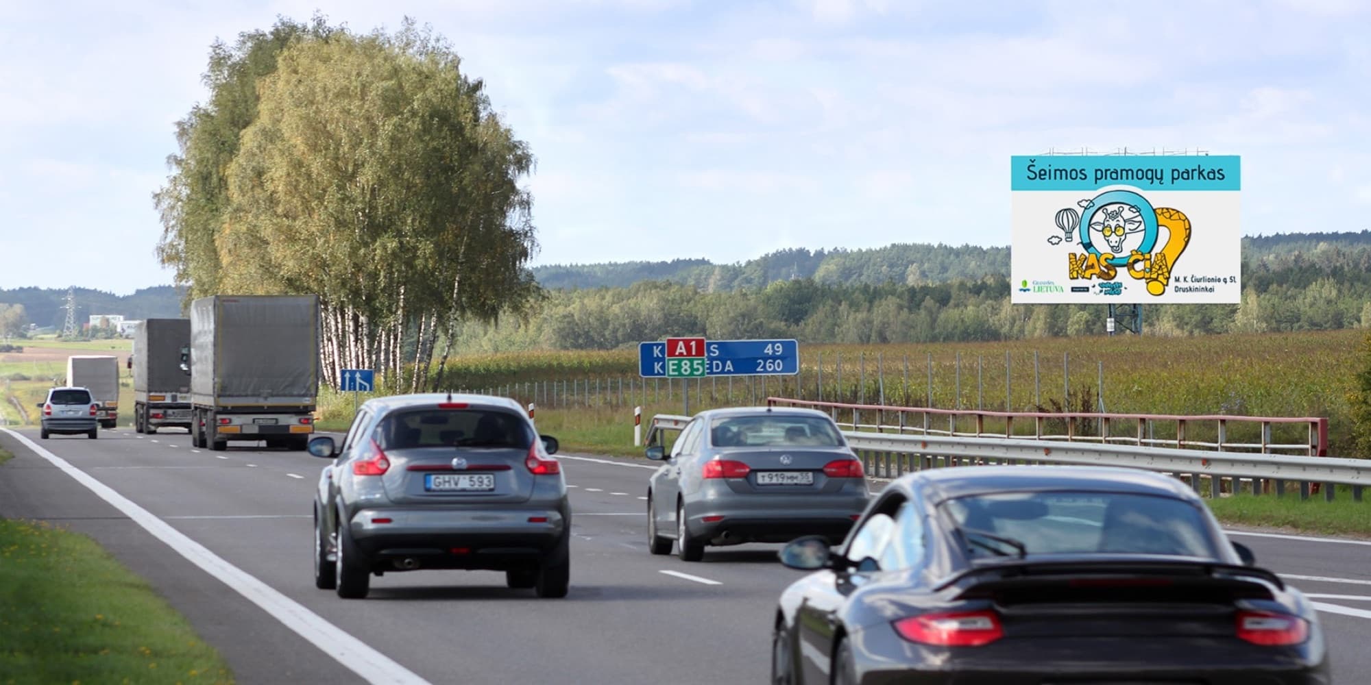 Europavei A1, Vilnius – Kaunas (høyre side), 52,4 km fra Vilnius