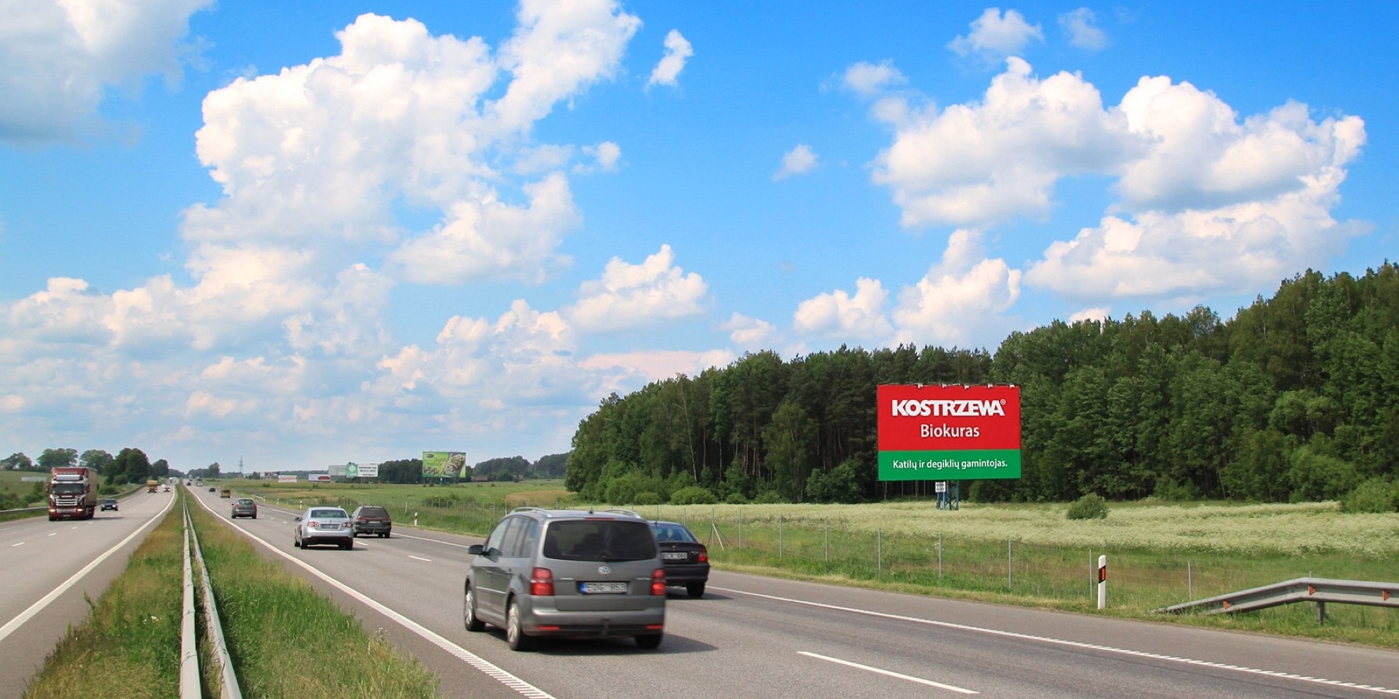 Automagistralė A1, Vilnius - Kaunas (dešinėje pusėje), 53,3 km nuo Vilniaus — Reklamos stendas Pagrindiniai keliai