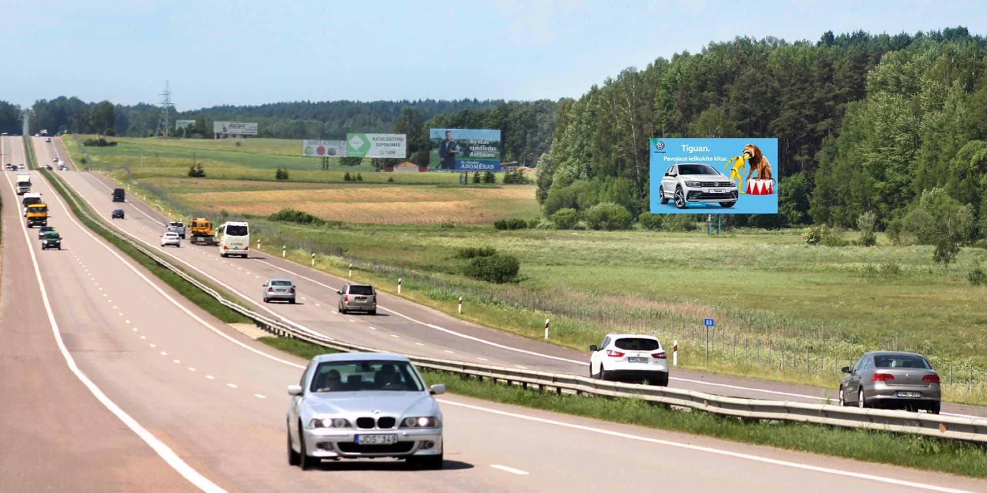 Kiirtee A1, Vilnius - Kaunas (paremal pool), 53,3 km Vilniusest