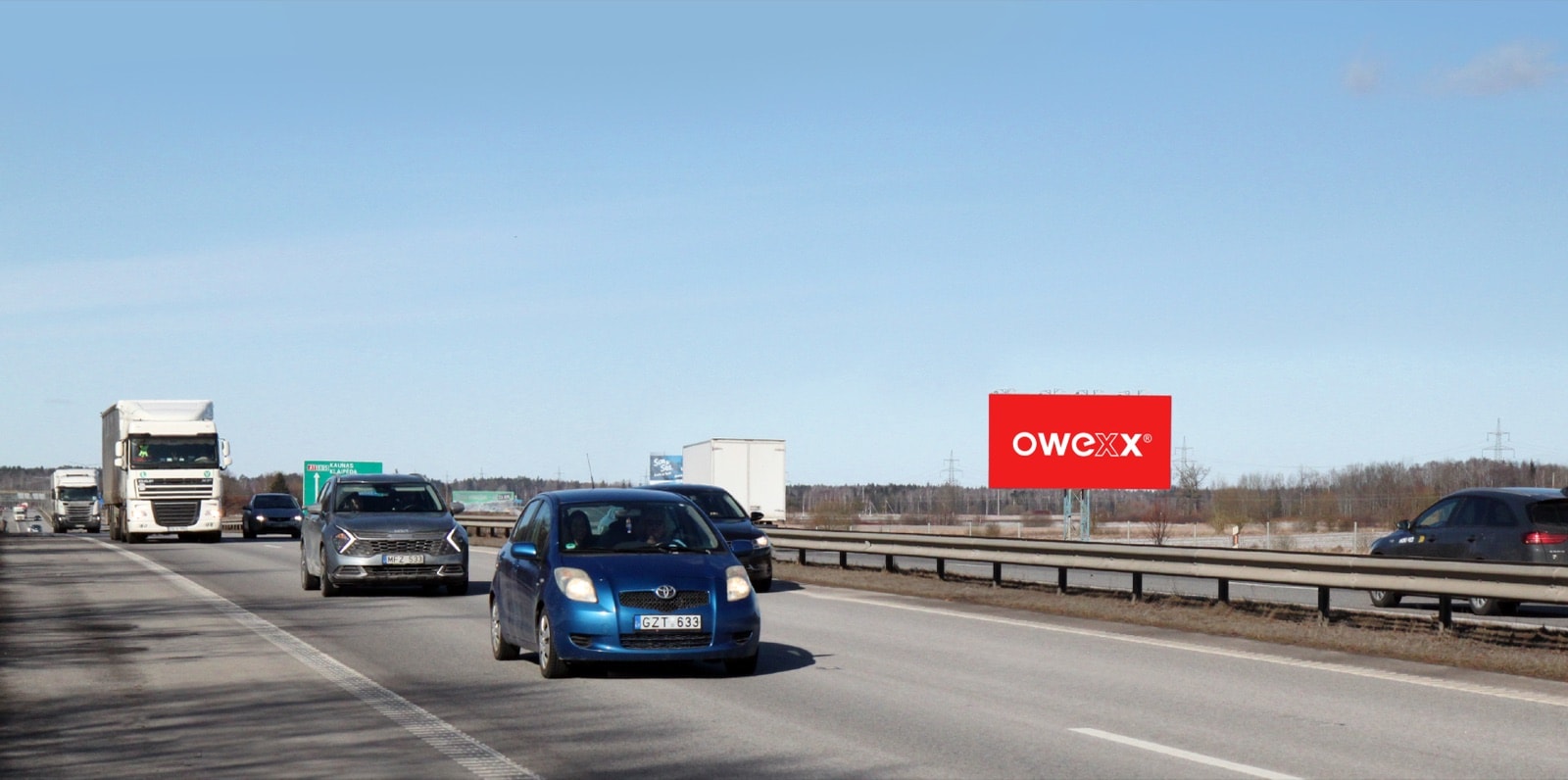 Kiirtee A1, Vilnius-Kaunas (paremal pool), 78 km Vilniusest — Reklaamistend Pagrindiniai keliai