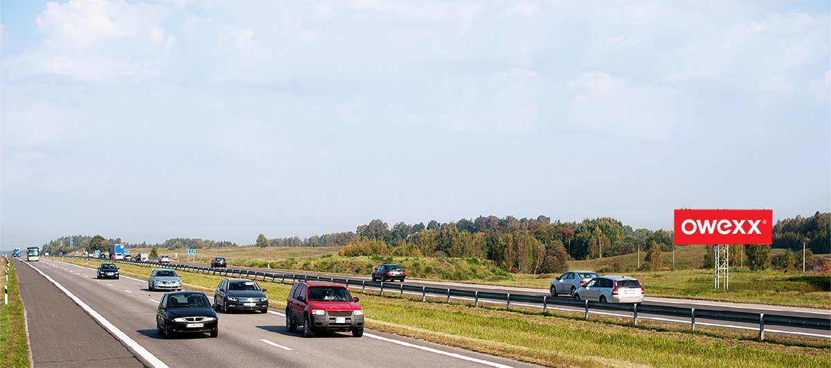 Reklamos stendas Automagistralė A2, Vilnius - Panevėžys, 4 km nuo Vilniaus (dešinėje pusėje) — Reklamos stendas Pagrindiniai keliai