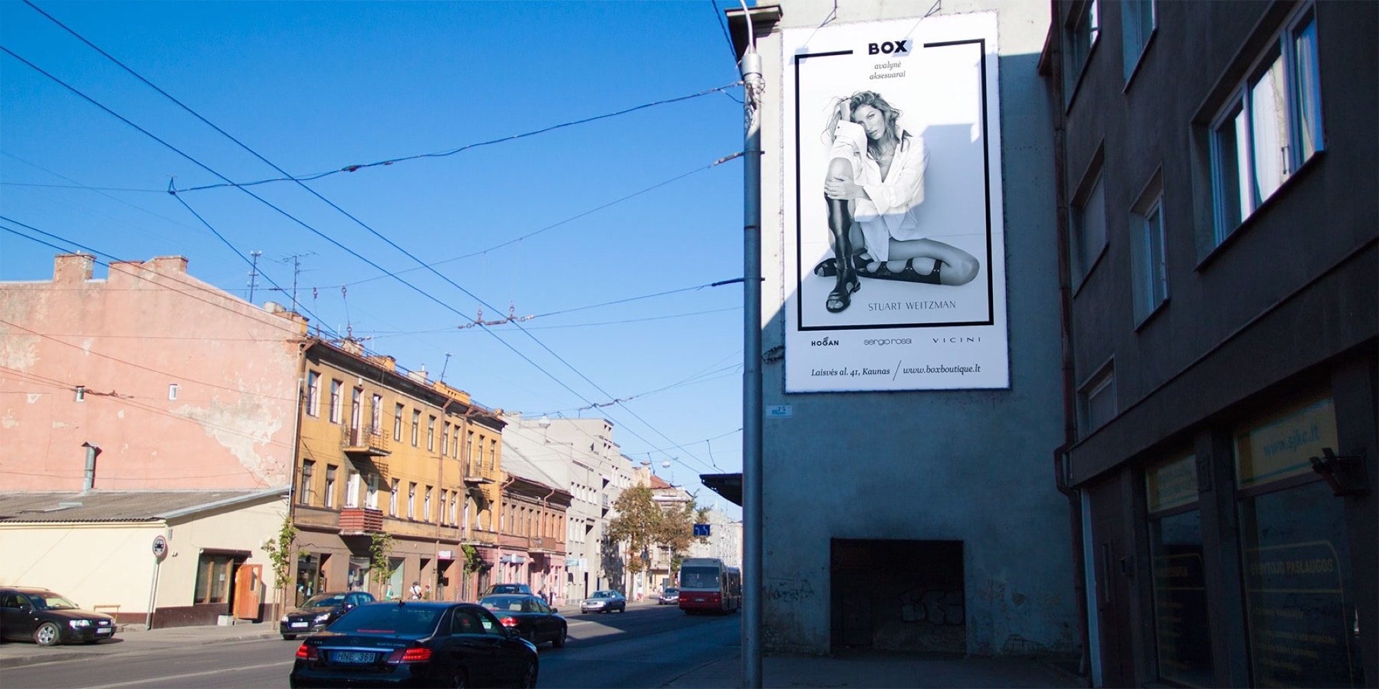 Reklamos stendas Baltų pr. ties PC „Baltai“, link centro, Kaunas — Reklamos stendas Kaunas