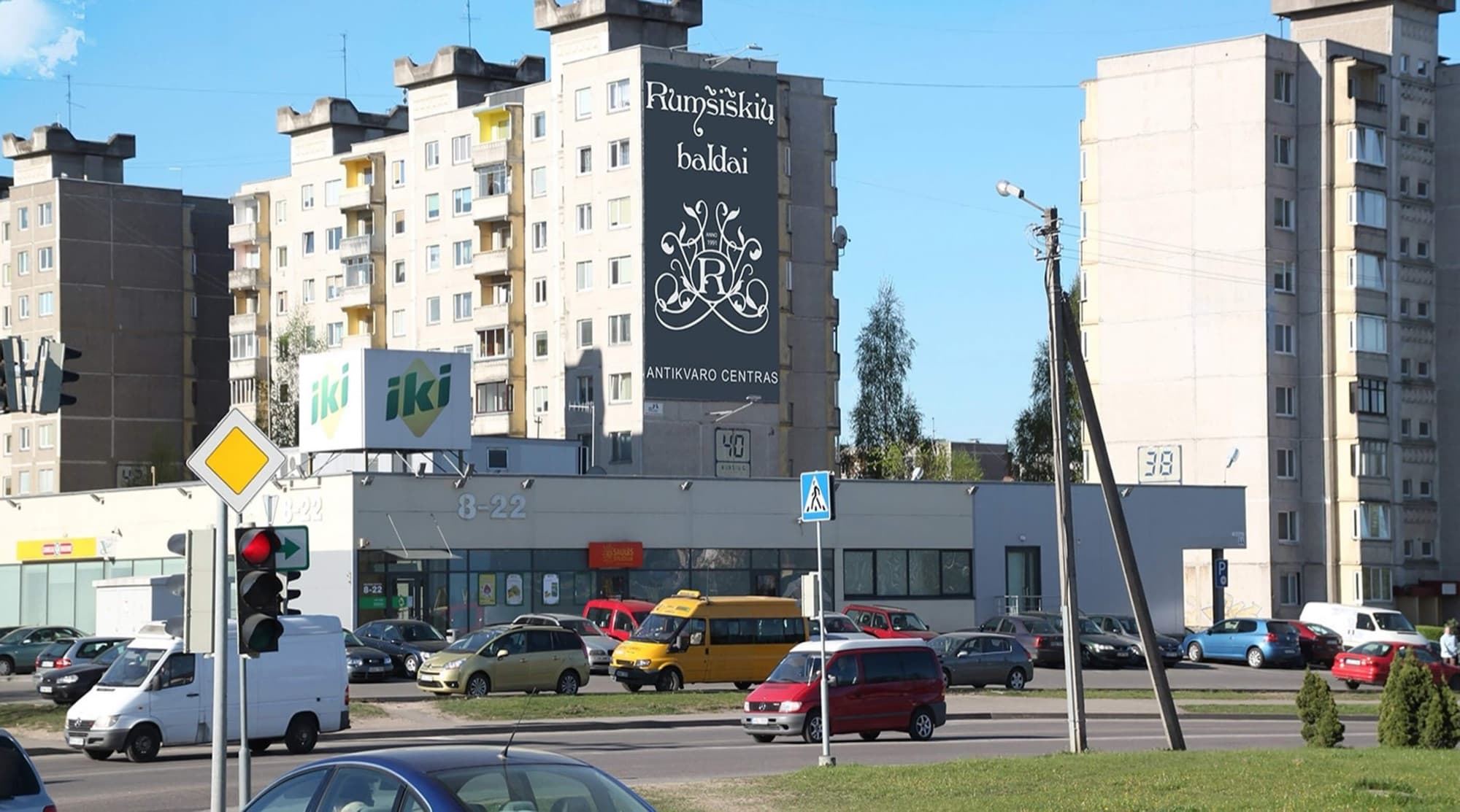 Reklameplakat ved Jotvingių g. og Kuršių g. krydset, Kaunas — Reklamos stendas Kaunas