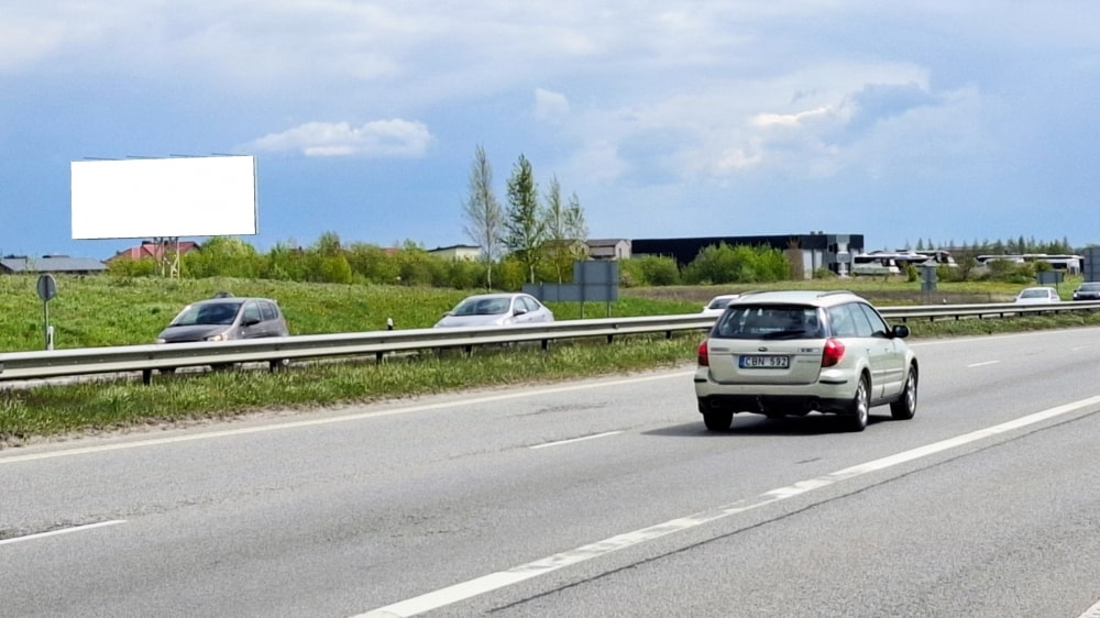 Reklamos stendas Klaipėda - Palanga (Ginduliai) (B pusė) — Reklamos stendas Klaipėda