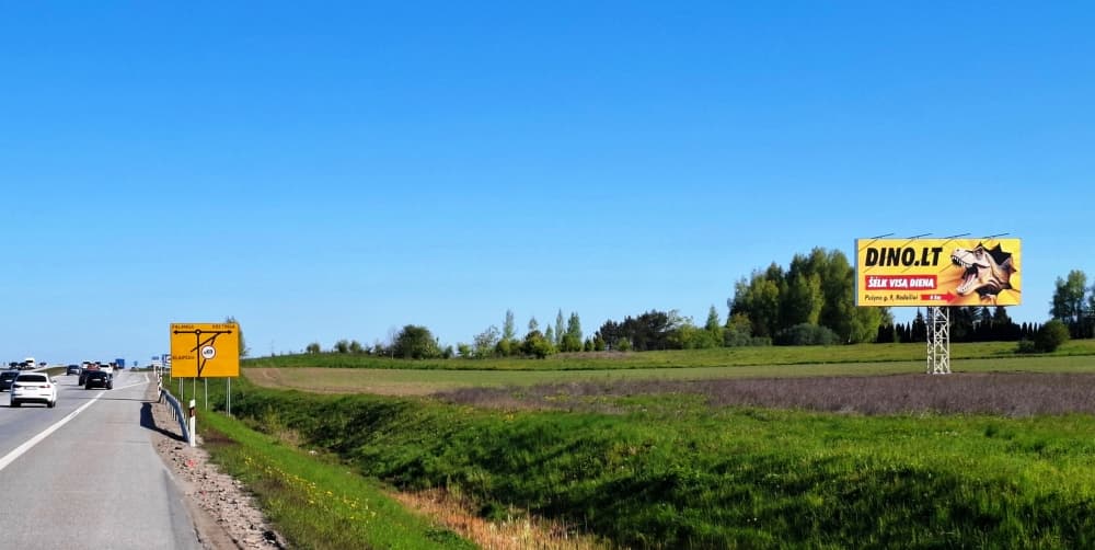 Reklamos stendas Klaipėda - Palanga (Ginduliai) (B pusė)