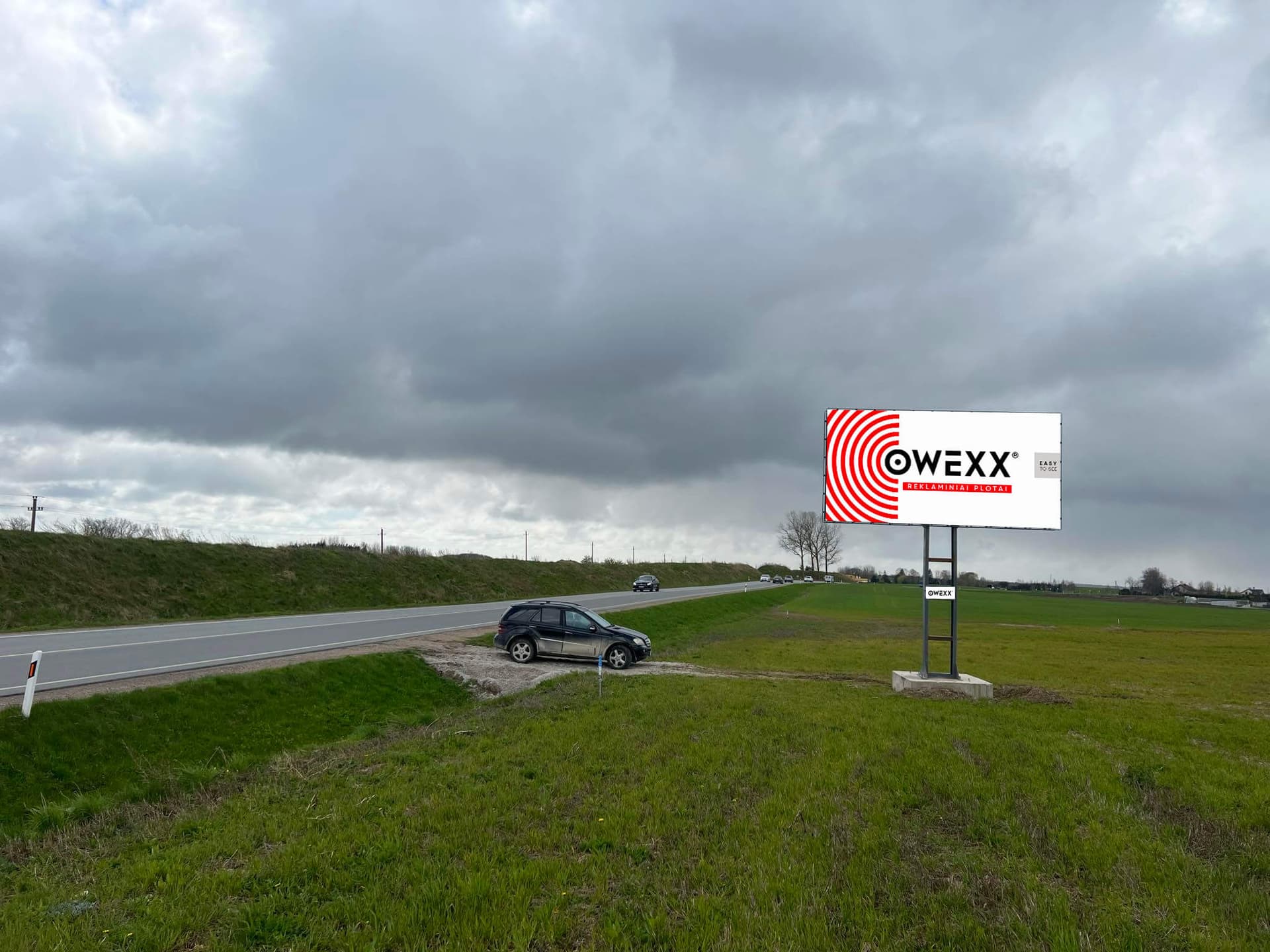 Reklamní billboard Kretinga – Klaipėda, výjezd z Kretingale (pravá strana), Kretinga