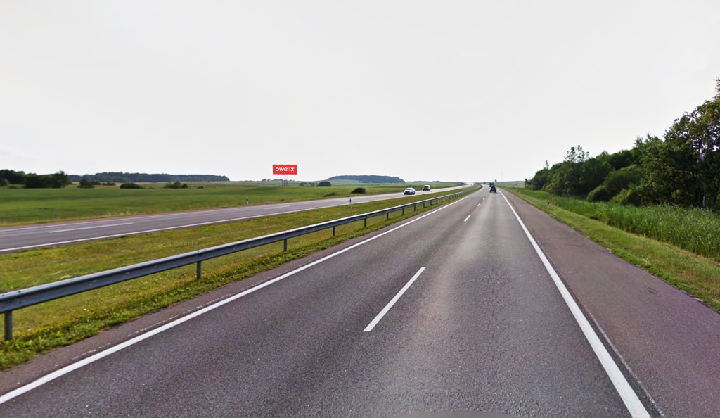 Reklamos stendas Laukuva, link Klaipėdos 76 km, Vilnius – Klaipėda (kairėje pusėje) — Reklamos stendas Pagrindiniai keliai