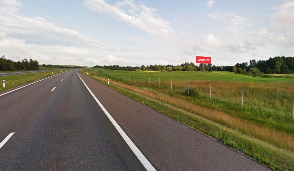 Reklamos stendas Laukuva, nuo Klaipėdos 76 km, Klaipėda – Vilnius (dešinėje pusėje) — Reklamos stendas Pagrindiniai keliai