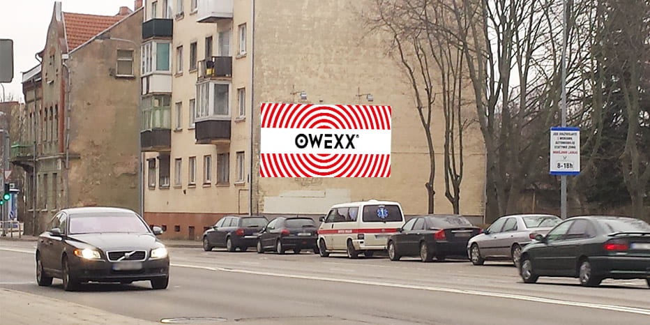 Reklaamitahvel Minijos g. 3, Klaipėda – suund vanalinnale — Reklaamistend Klaipėda