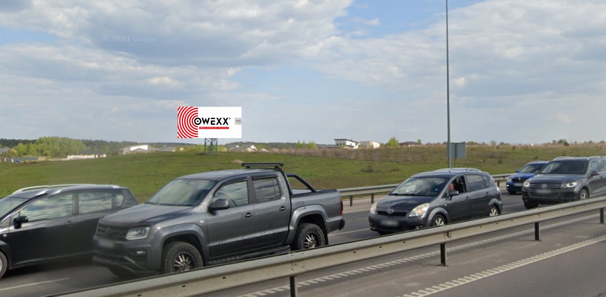 Werbestandort Molėtų kelias, 14 km Richtung Vilnius — Werbeständer Pagrindiniai keliai