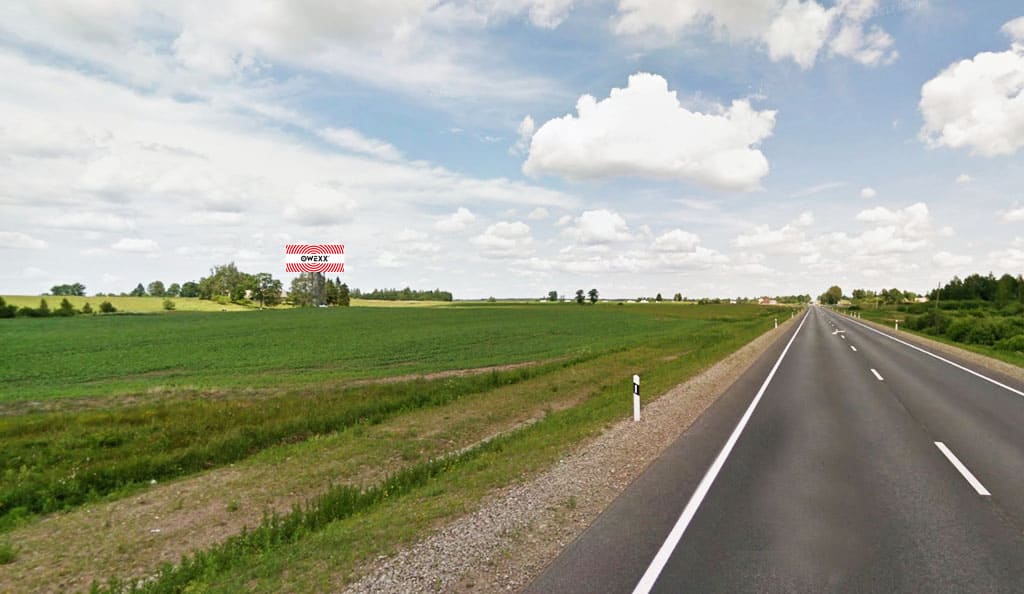 Reklamos stendas Pakražantė, nuo Kryžkalnio 10 km, Kryžkalnis – Šiauliai (kairėje pusėje) — Reklamos stendas Pagrindiniai keliai