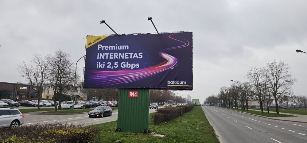 Reklamos stendas Taikos pr. 101, Klaipėda (A pusė) — Reklamos stendas Klaipėda