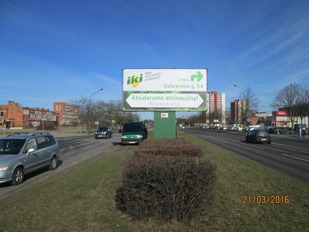 Reklamos stendas Taikos pr. 105, Klaipėda (A pusė) — Reklamos stendas Klaipėda