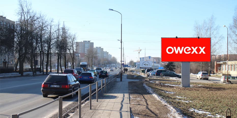 Reklamos stendas Tilžės g. ir Voveriškių g. sankirta, Tilžės g. 65 (nuo centro), Šiauliai