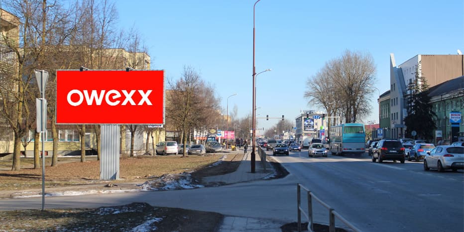 Reklamos stendas Tilžės g. ir Voveriškių g. sankirta, Tilžės g. 65 (nuo pietinio raj.), Šiauliai