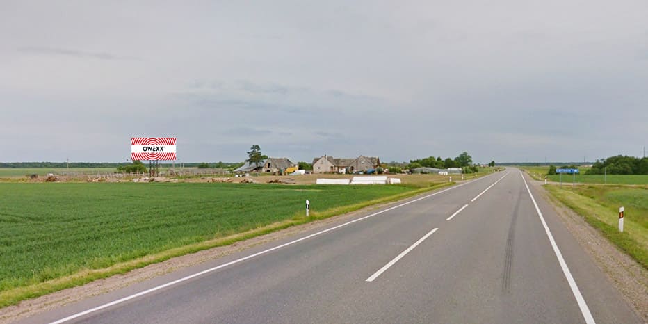 Reklamos stendas Via Baltia, Panevėžys - Kaunas, 18 km iki Kauno (kairėje pusėje) — Reklamos stendas Pagrindiniai keliai