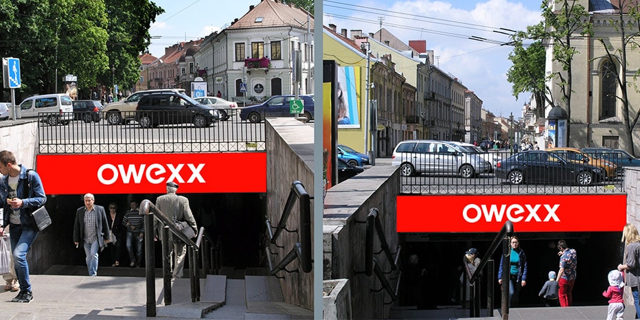 Reklamos stendas Vilniaus g., požeminė perėja iš centro į senamiestį, Kaunas — Reklamos stendas Kaunas