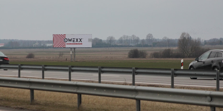 Billboard Vilnius - Kaunas - Klaipėda, 183 km from Vilnius I (right-hand side) — Reklamos stendas Pagrindiniai keliai