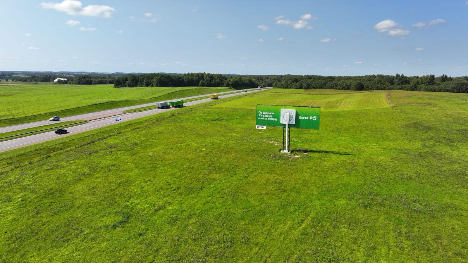 Reklamos stendas Vilnius - Kaunas - Klaipėda, 238 km nuo Vilniaus (dešinėje pusėje)