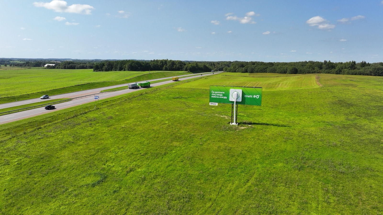 Reklamos stendas Vilnius - Kaunas - Klaipėda, 238 km nuo Vilniaus (dešinėje pusėje) — Reklamos stendas Pagrindiniai keliai