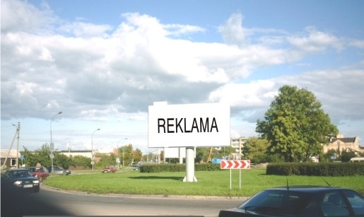 Reklamos stendas – Žiedas (iš Janonio g.), Panevėžys — Reklamos stendas Panevėžys